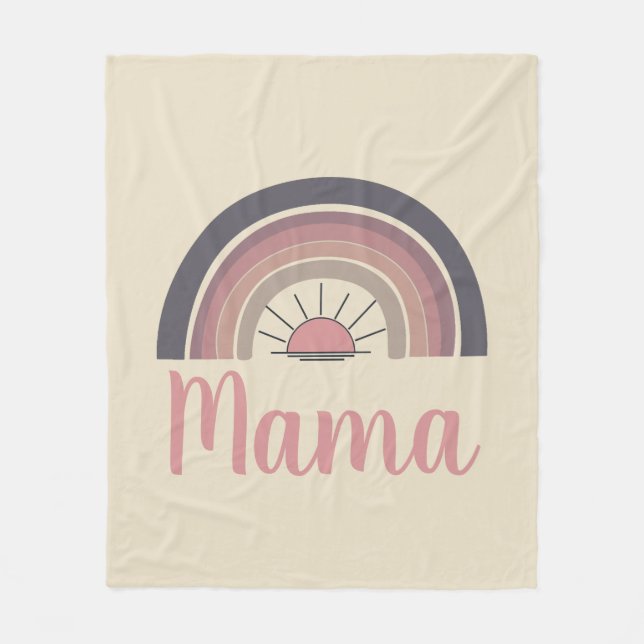 Personalised rainbow sun Mama Fleece Blanket (Front)