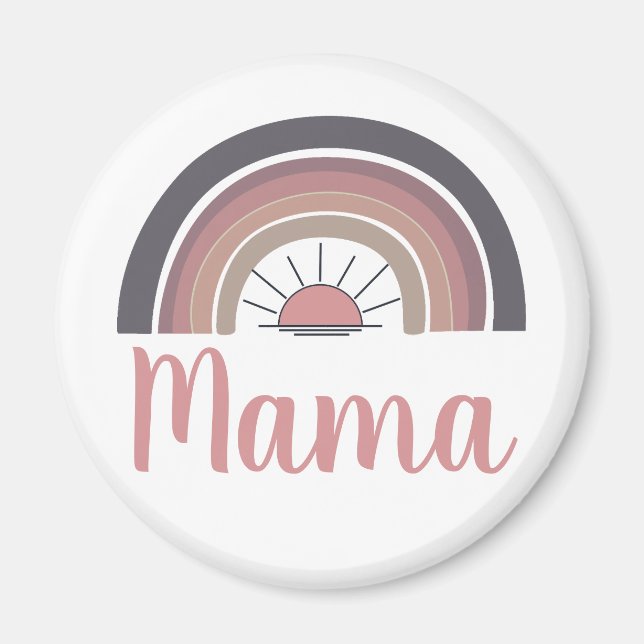 Personalised rainbow sun Mama Magnet (Front)