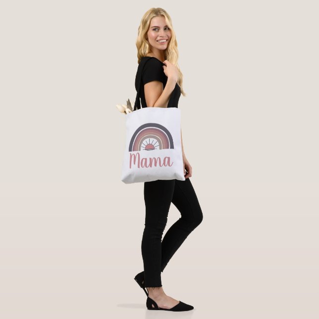 Personalised rainbow sun Mama Tote Bag (On Model)