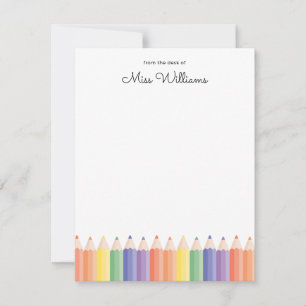 Personalised Rainbow Teacher Card