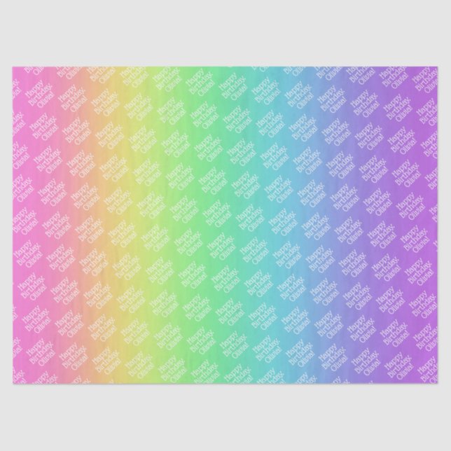 Personalised Rainbow Tissue Paper (Front)