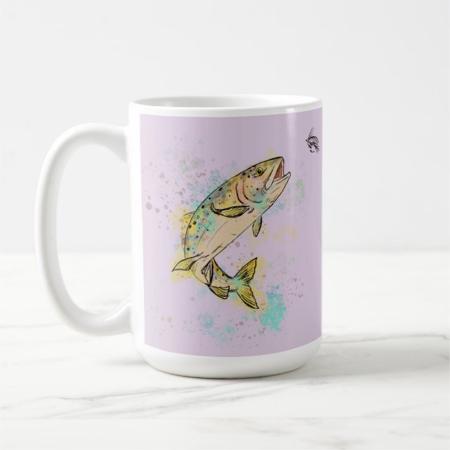 Personalised Rainbow Trout 15oz. Ceramic Mug (Left)
