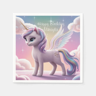 Personalised Rainbow Unicorn Cat Napkin