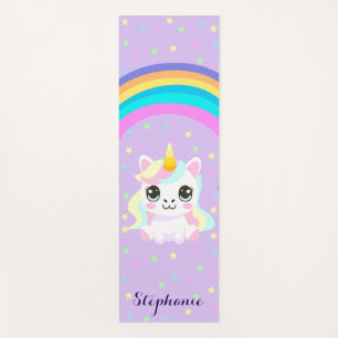 Personalised Rainbow Unicorn Cute Yoga Mat