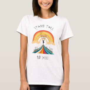 Personalised, Rainbow, Yoga, Tree pose, Positive T-Shirt