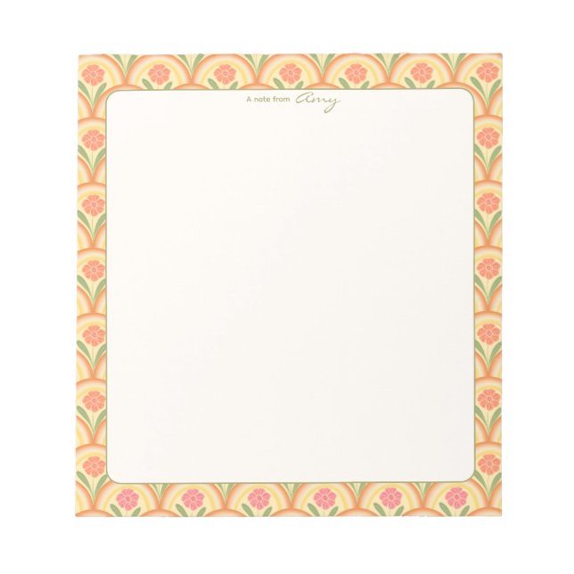Personalised Rainbows and Flowers Notepad (Front)