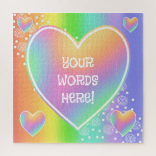 Personalised Rainbows & Hearts Jigsaw Puzzle