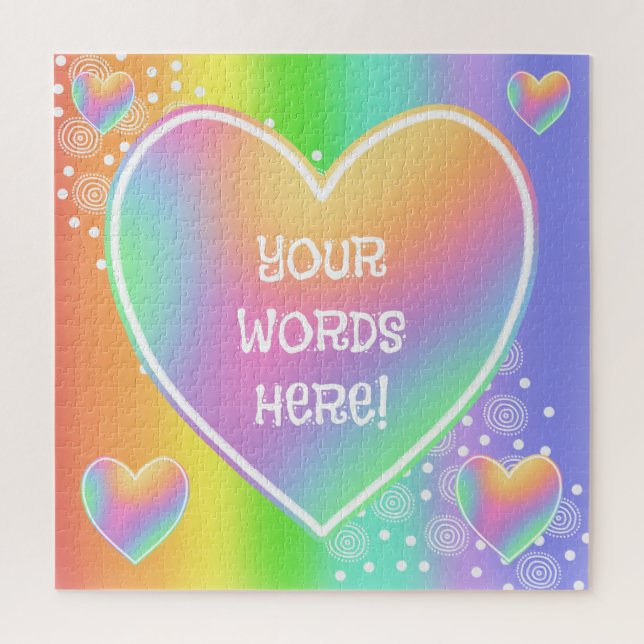 Personalised Rainbows & Hearts Jigsaw Puzzle (Vertical)