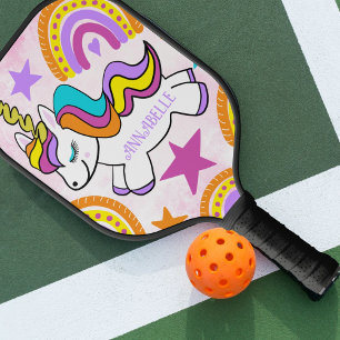 Personalised Rainbows Unicorn Pickleball Paddle