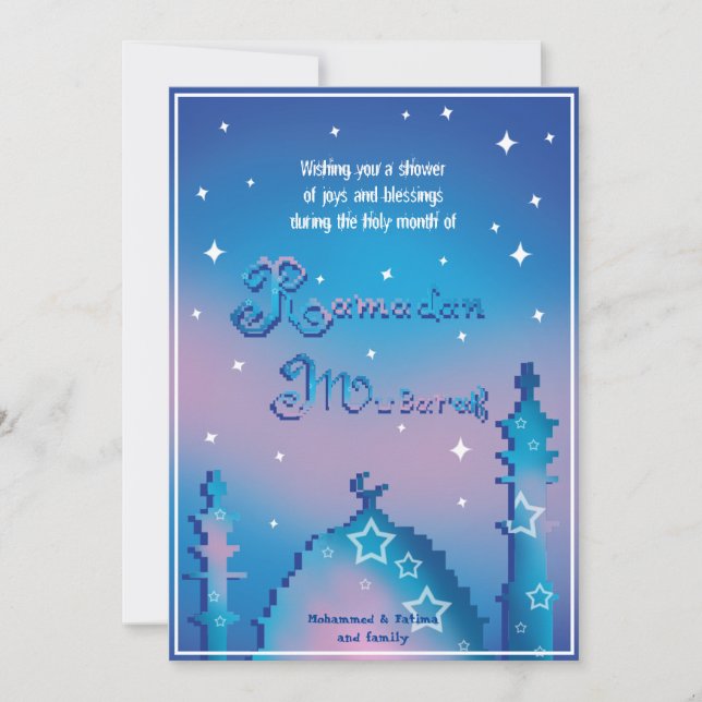 Personalised Ramadan Mubarak Holiday Card (Front)