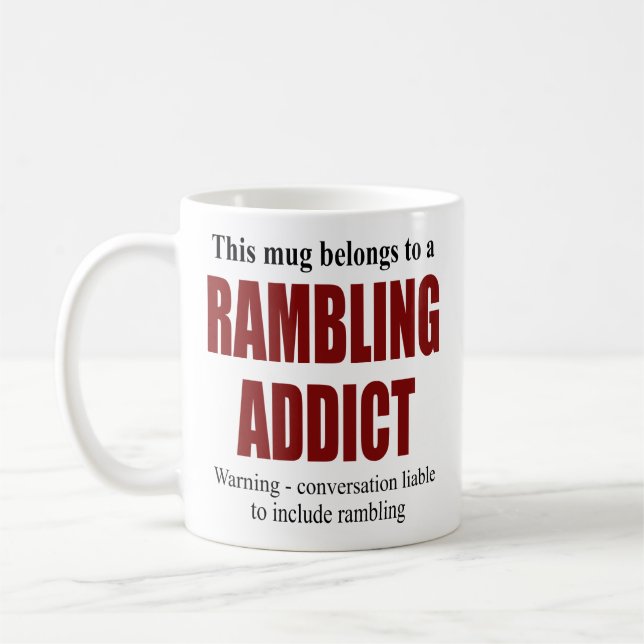 Personalised Rambling Addict Gift Coffee Mug (Left)