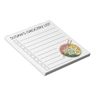 Personalised Ramen Noodles Grocery List Checklist Notepad
