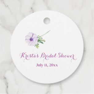 Personalised Ranunculus Anemones Bridal Thank You Favour Tags
