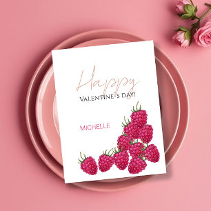 Personalised Raspberries Watercolor Illustration Postcard