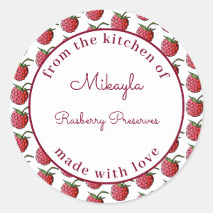 Personalised Raspberry Jam From the kitchen of Cla Classic Round Sticker