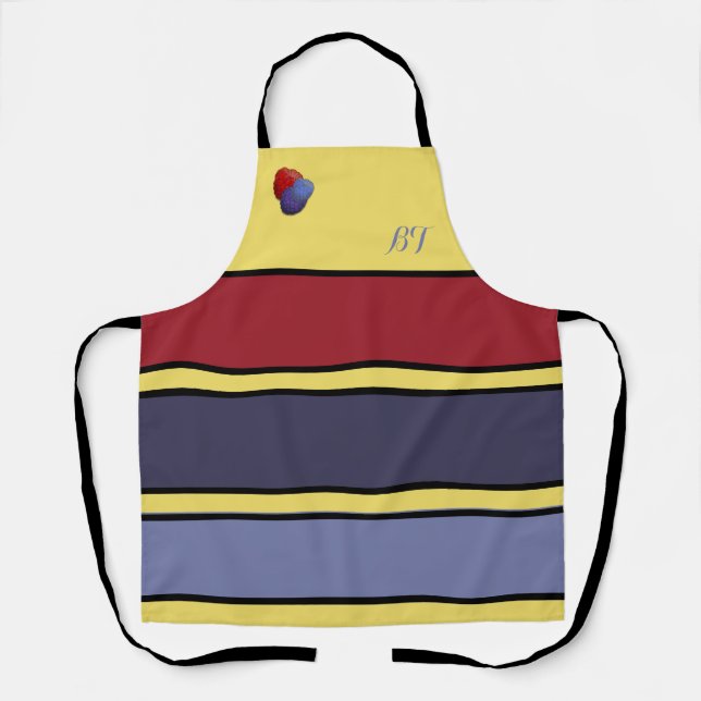 Personalised Raspberry Tart-Coloured Apron (Front)