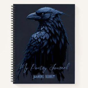 Personalised Raven Poetry Journal Spiral Notebook