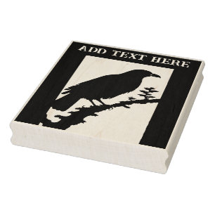 Personalised Raven Wood Art Stamp
