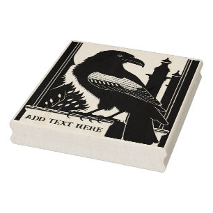 Personalised Raven Wood Art Stamp