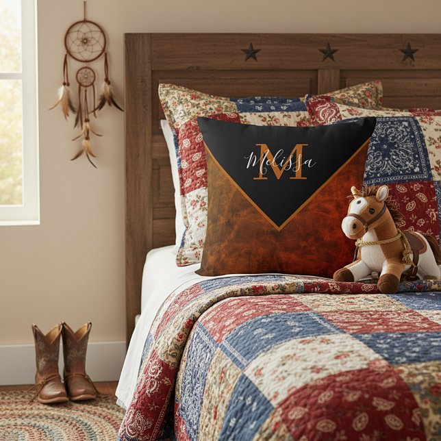 Personalised rawhide look cushion (Creator Uploaded)