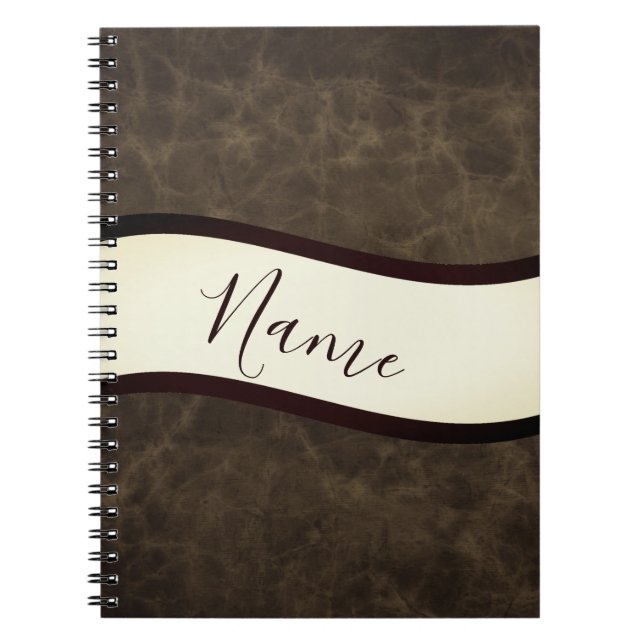 Personalised rawhide look notebook (Front)
