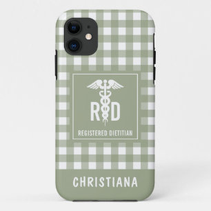 Personalised RD Registered Dietician Plaid Pattern Case-Mate iPhone Case