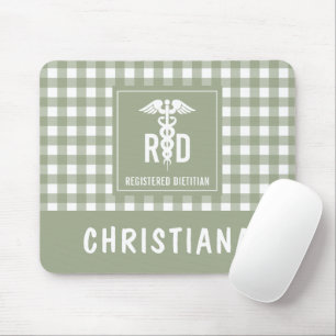 Personalised RD Registered Dietician Plaid Pattern Mouse Pad