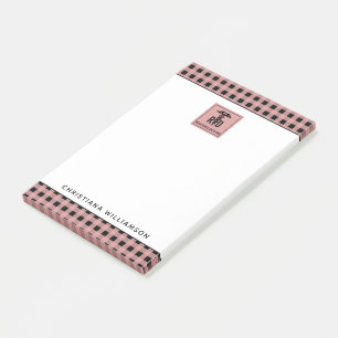 Personalised RD Registered Dietician Plaid Pattern Post-it Notes