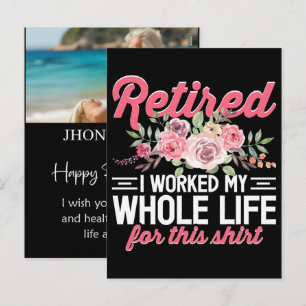 Personalised Re Tired Funny Retirement Name Shirt Holiday Postcard