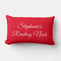 Personalised reader's pillow, elegant pretty red