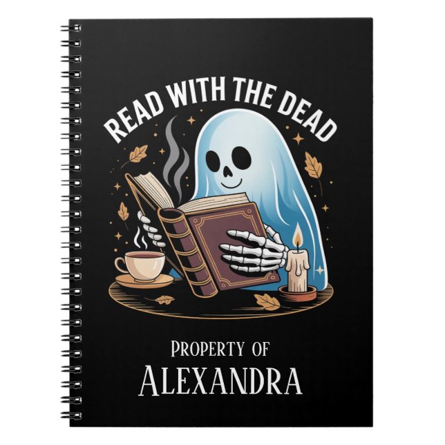 Personalised Reading Journal Spooky Ghost Skeleton (Front)