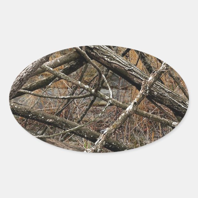 Personalised Real Camo / Camouflage (customisable) Oval Sticker (Front)