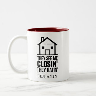 Personalised Real Estate Agent Funny Retirement Two-Tone Coffee Mug