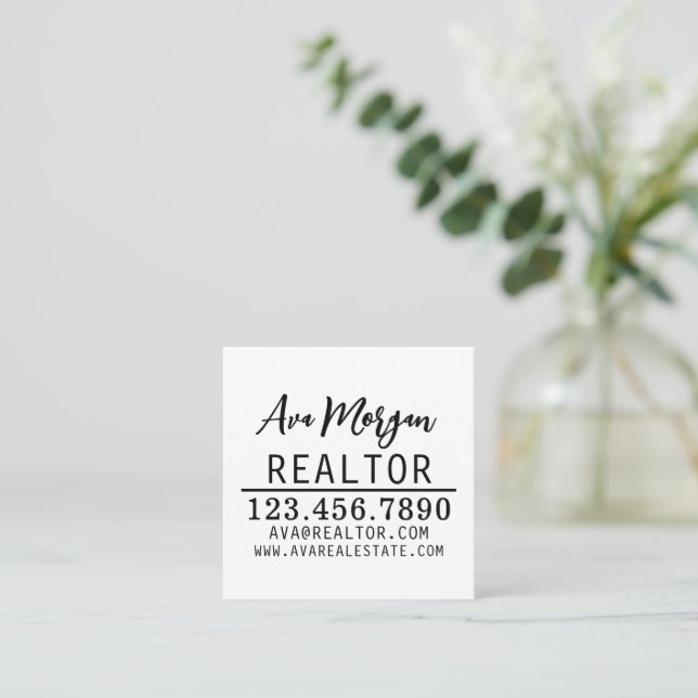 Personalised Real Estate Agent Gift Square Business Card (Standing Front)