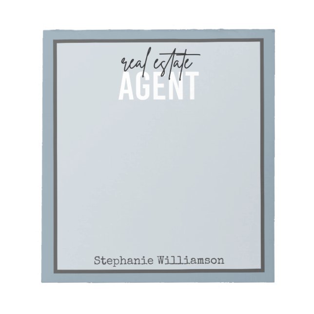 Personalised Real Estate Agent Gifts for Realtor Notepad (Front)