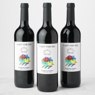 Personalised Real Estate Agent  Wine Label