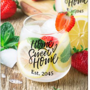 Personalised Real Estate Closing Gift Stemless Wine Glass