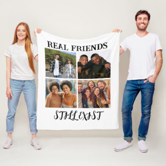 Personalised "Real Friends Still Exist" Photo Temp Fleece Blanket
