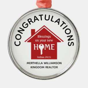 Personalised Realtor to Client New Home Metal Tree Decoration