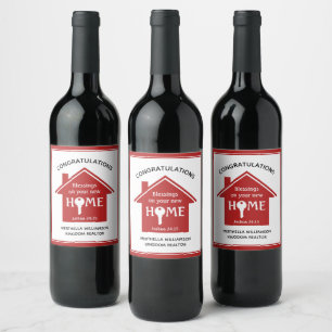 Personalised Realtor to Client New Home Wine Label