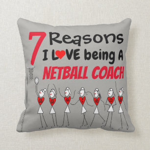 Personalised Reasons I Love Being A Netball Coach Cushion