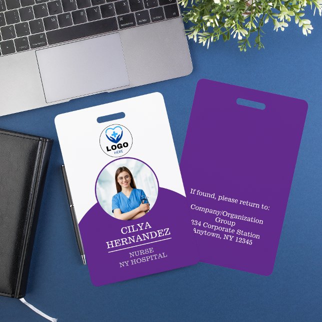 Personalised Rebecca Purple Employee Photo ID ID Badge (Personalized Rebecca Purple Employee Photo ID Badge)