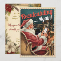 Personalised Recalculating Santa Funny Vintage