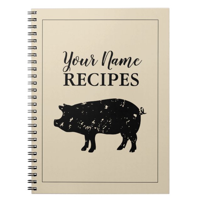 Personalised recipe book notebook for chef cook (Front)