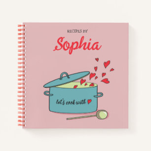 Personalised Recipe Book With Hearts