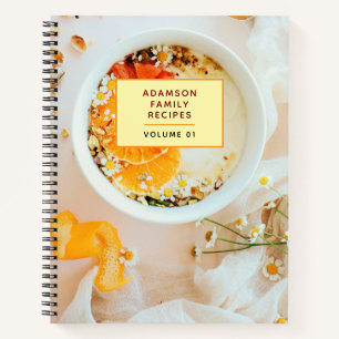 Personalised Recipe Book. with Name. Modern Family Notebook
