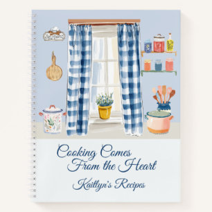Personalised Recipe Custom Cosy Kitchen Monogram Notebook