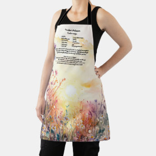 Personalised Recipe Keepsake Wildflower Watecolor Apron