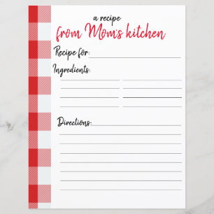 Personalised Recipe Paper