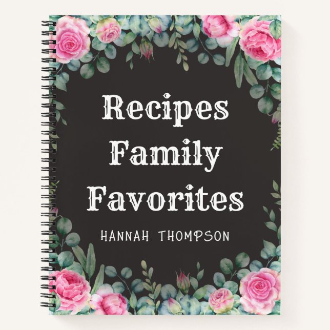 Personalised Recipes Family Favourites Organiser Notebook (Front)